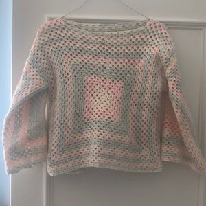 Rainbow pastel crochet sweater